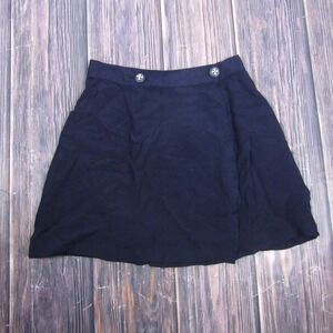 CK Editions Skirt Womens 8 Blue A-Line Knee Length Button Work Office Casual